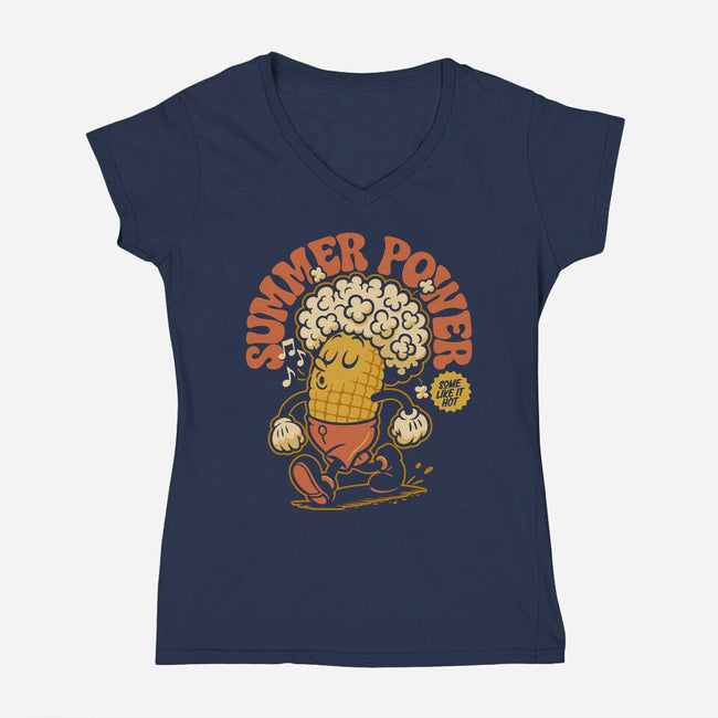 Summer Power-Womens-V-Neck-Tee-Popnotic