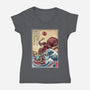 Hunting The Kraken In Japan-Womens-V-Neck-Tee-DrMonekers