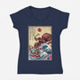 Hunting The Kraken In Japan-Womens-V-Neck-Tee-DrMonekers