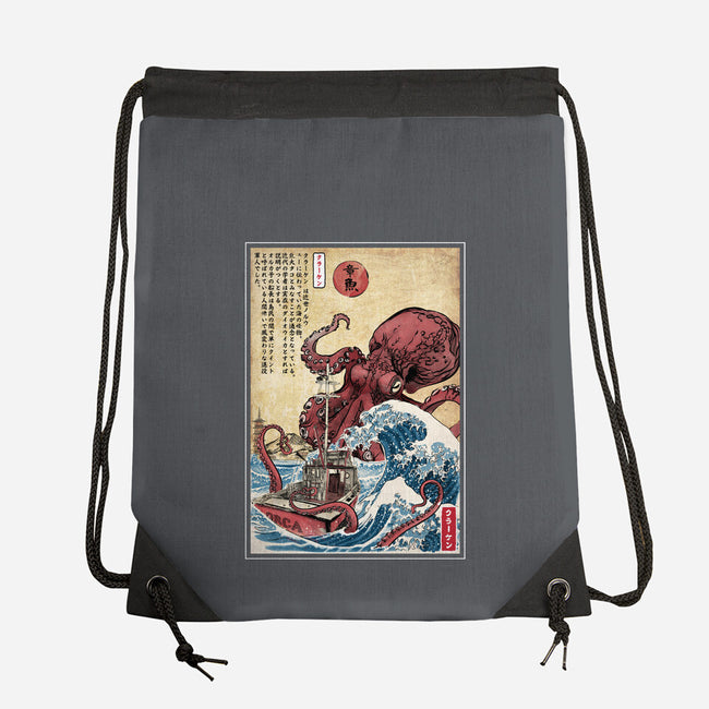 Hunting The Kraken In Japan-None-Drawstring-Bag-DrMonekers