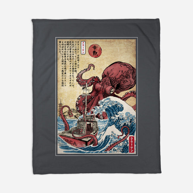 Hunting The Kraken In Japan-None-Fleece-Blanket-DrMonekers