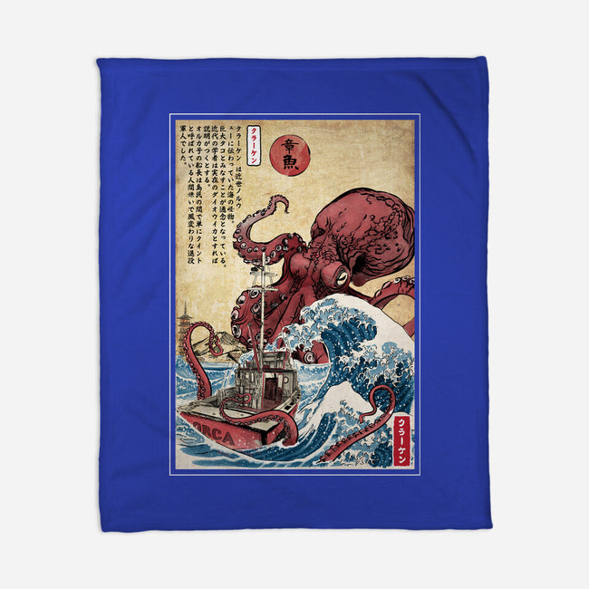 Hunting The Kraken In Japan-None-Fleece-Blanket-DrMonekers