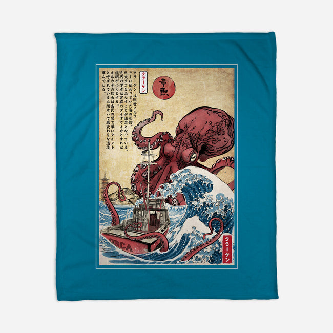 Hunting The Kraken In Japan-None-Fleece-Blanket-DrMonekers