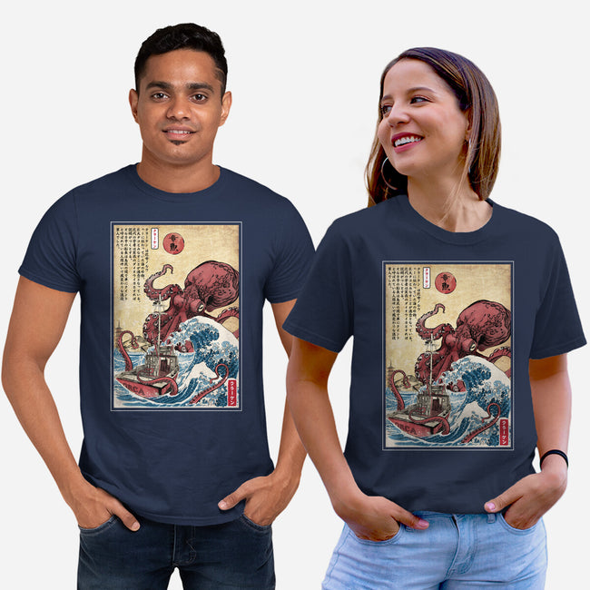 Hunting The Kraken In Japan-Unisex-Basic-Tee-DrMonekers