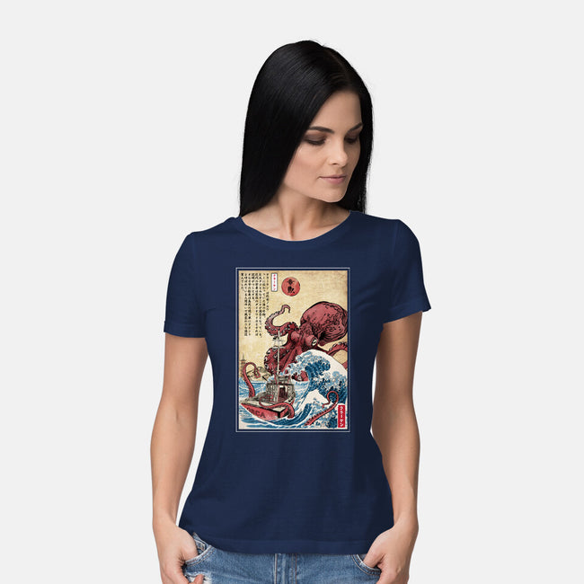 Hunting The Kraken In Japan-Womens-Basic-Tee-DrMonekers