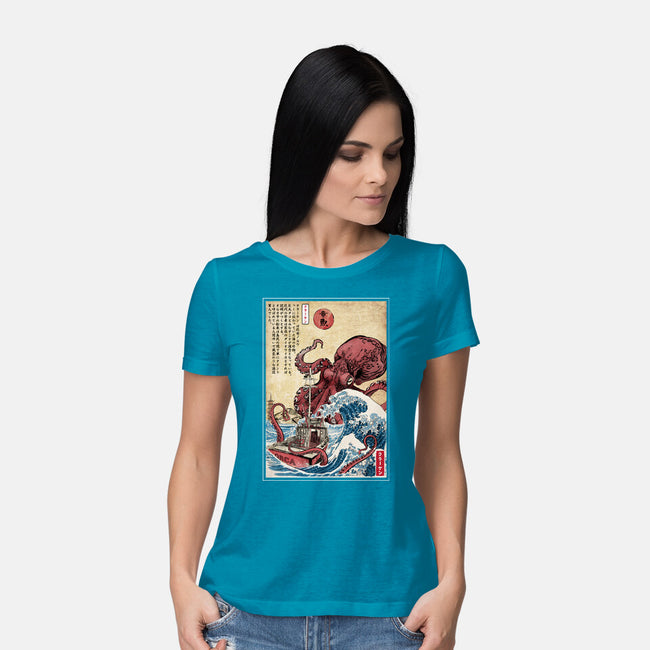 Hunting The Kraken In Japan-Womens-Basic-Tee-DrMonekers