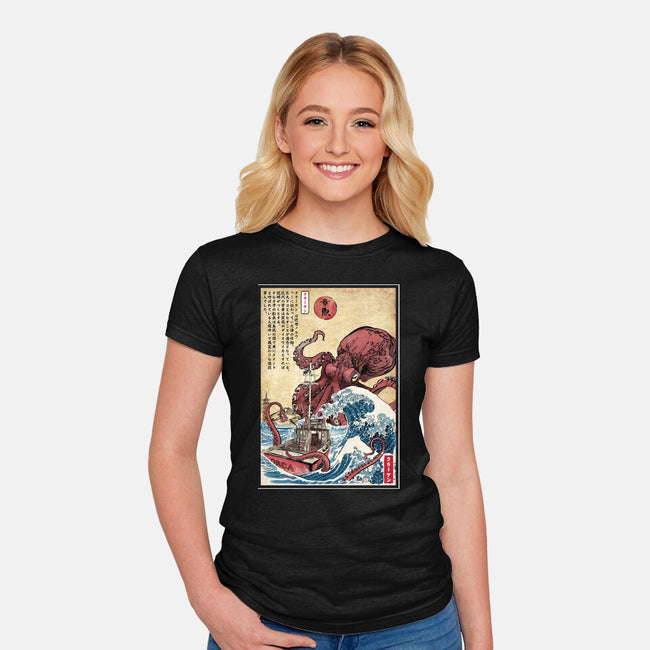 Hunting The Kraken In Japan-Womens-Fitted-Tee-DrMonekers