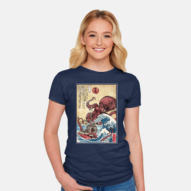 Hunting The Kraken In Japan-Womens-Fitted-Tee-DrMonekers