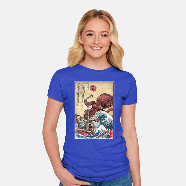Hunting The Kraken In Japan-Womens-Fitted-Tee-DrMonekers