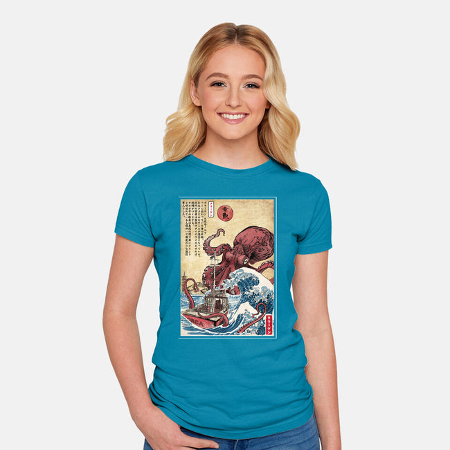 Hunting The Kraken In Japan-Womens-Fitted-Tee-DrMonekers