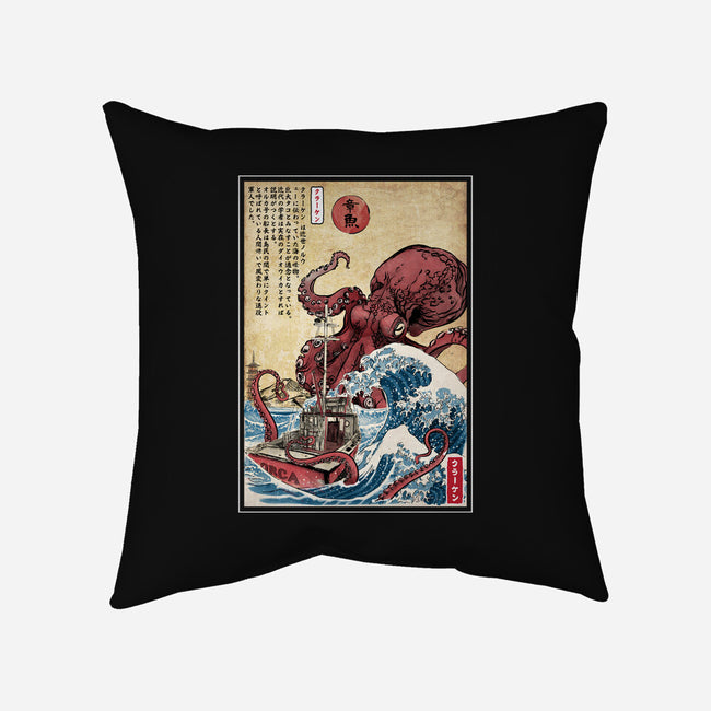 Hunting The Kraken In Japan-None-Removable Cover w Insert-Throw Pillow-DrMonekers