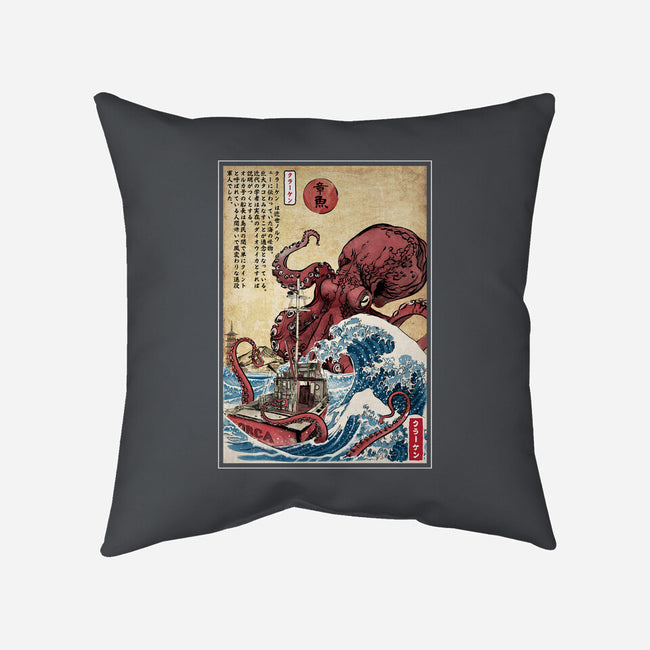 Hunting The Kraken In Japan-None-Removable Cover w Insert-Throw Pillow-DrMonekers
