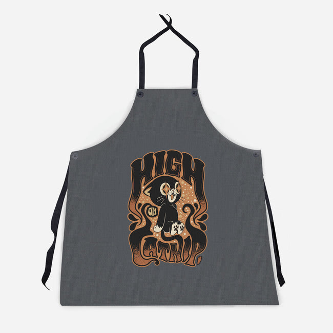 High On Catnip-Unisex-Kitchen-Apron-Popnotic