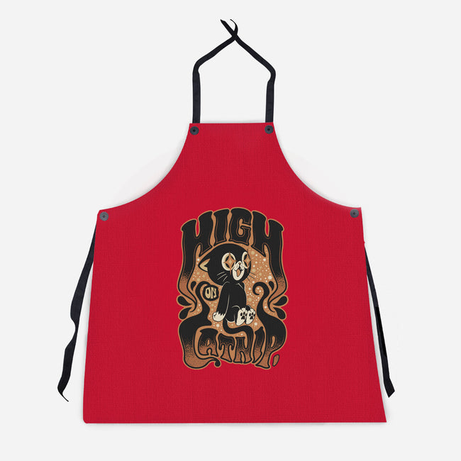High On Catnip-Unisex-Kitchen-Apron-Popnotic