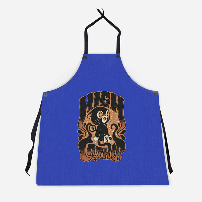 High On Catnip-Unisex-Kitchen-Apron-Popnotic