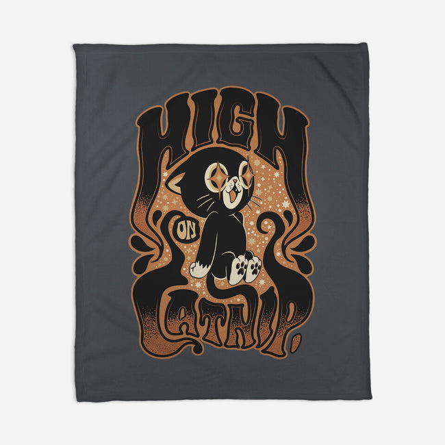 High On Catnip-None-Fleece-Blanket-Popnotic