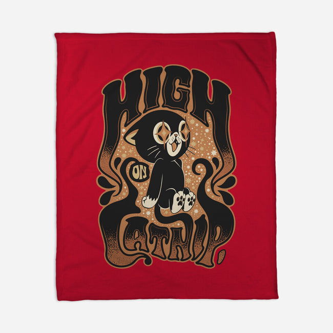 High On Catnip-None-Fleece-Blanket-Popnotic