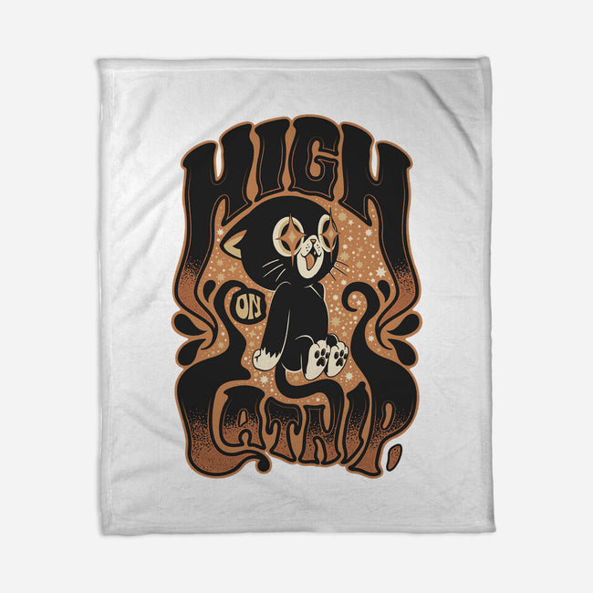 High On Catnip-None-Fleece-Blanket-Popnotic
