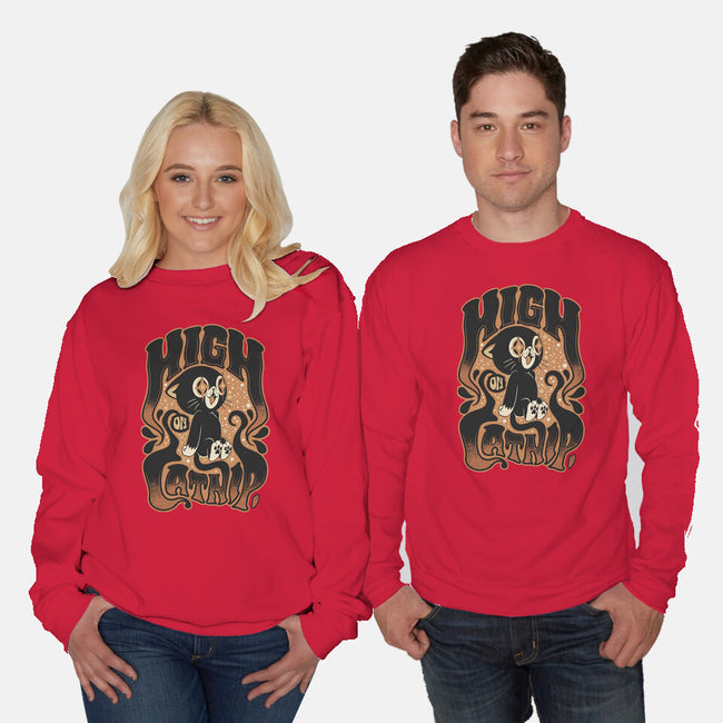High On Catnip-Unisex-Crew Neck-Sweatshirt-Popnotic