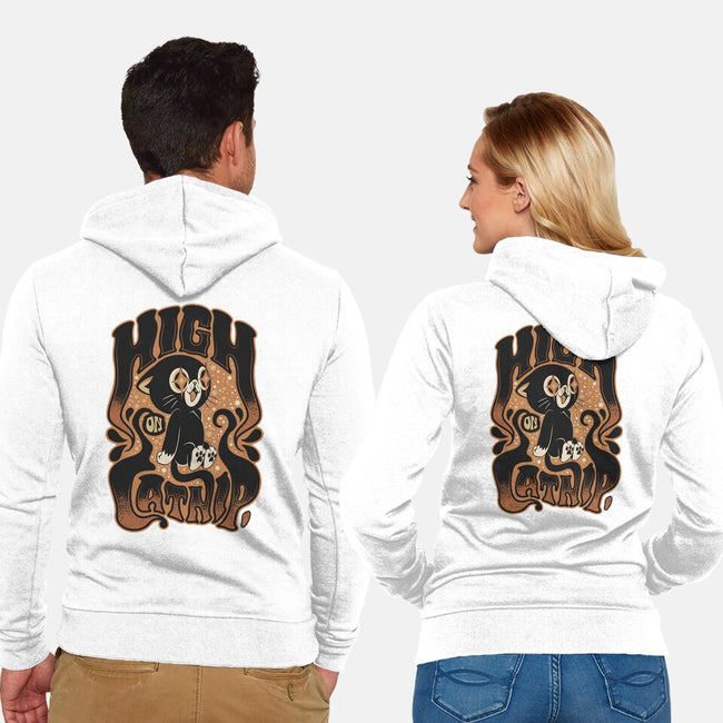 High On Catnip-Unisex-Zip-Up-Sweatshirt-Popnotic
