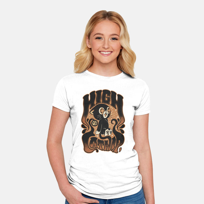 High On Catnip-Womens-Fitted-Tee-Popnotic