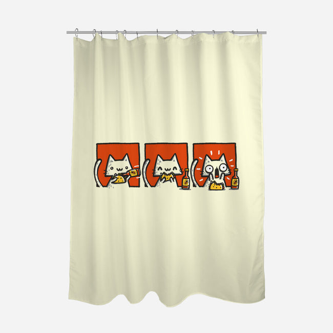 Hot Sauce Cat-None-Polyester-Shower Curtain-Wenceslao A Romero