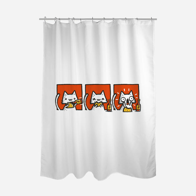 Hot Sauce Cat-None-Polyester-Shower Curtain-Wenceslao A Romero