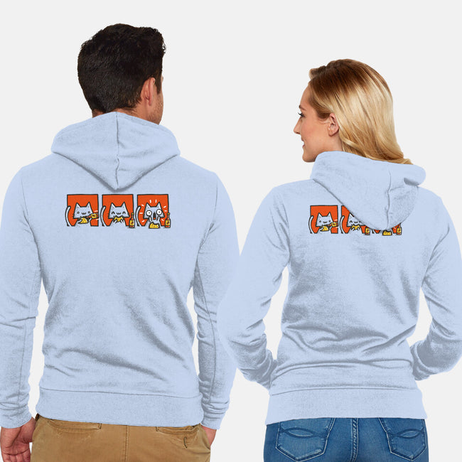 Hot Sauce Cat-Unisex-Zip-Up-Sweatshirt-Wenceslao A Romero