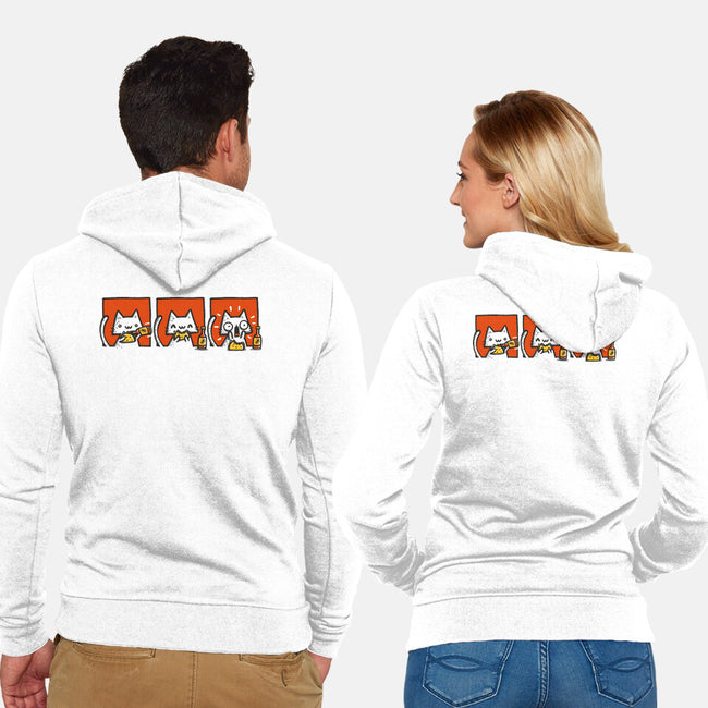 Hot Sauce Cat-Unisex-Zip-Up-Sweatshirt-Wenceslao A Romero