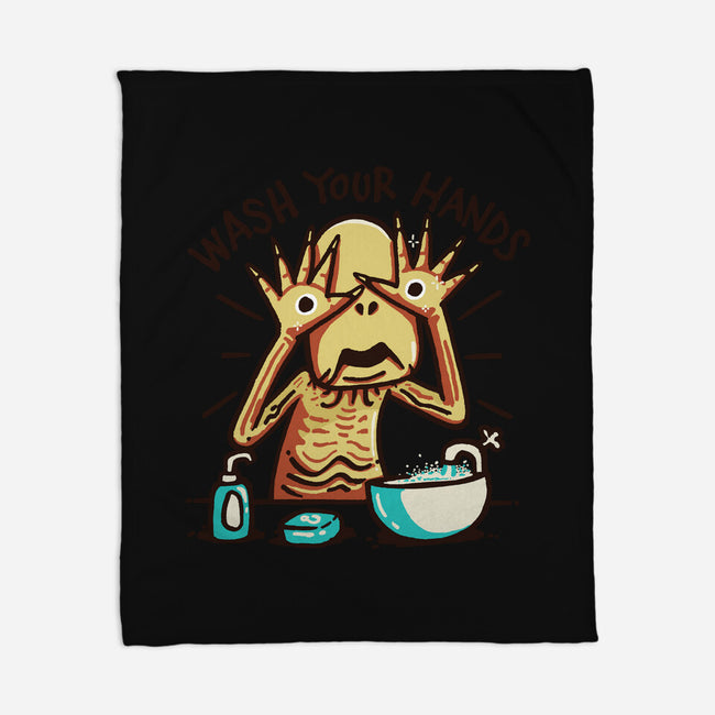 Dirty Hands-None-Fleece-Blanket-Wenceslao A Romero