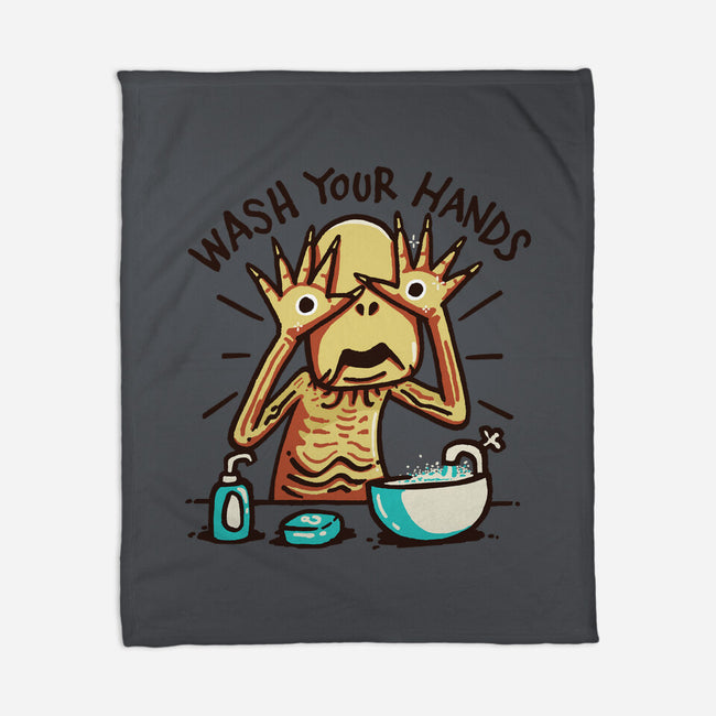 Dirty Hands-None-Fleece-Blanket-Wenceslao A Romero