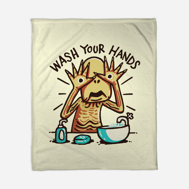 Dirty Hands-None-Fleece-Blanket-Wenceslao A Romero