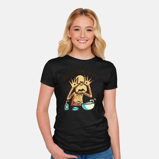 Dirty Hands-Womens-Fitted-Tee-Wenceslao A Romero