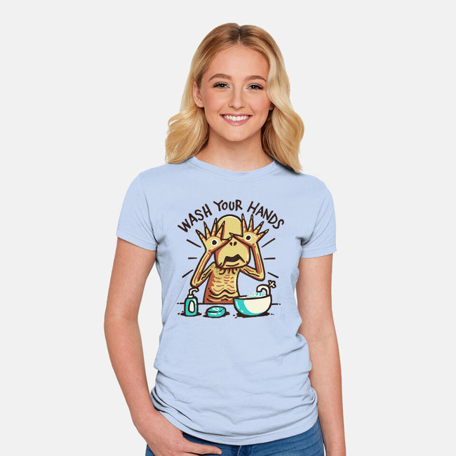 Dirty Hands-Womens-Fitted-Tee-Wenceslao A Romero