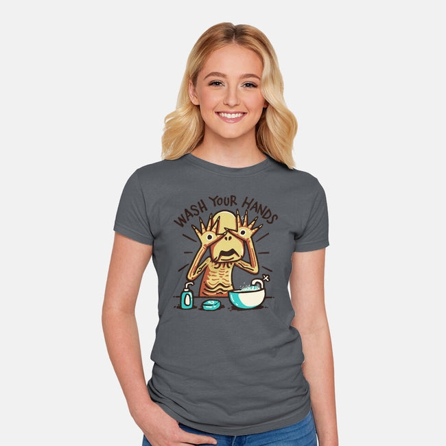 Dirty Hands-Womens-Fitted-Tee-Wenceslao A Romero