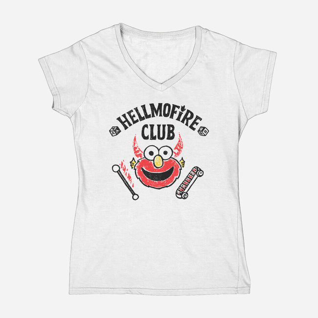 Hellmofire Club-Womens-V-Neck-Tee-Wenceslao A Romero