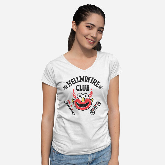 Hellmofire Club-Womens-V-Neck-Tee-Wenceslao A Romero