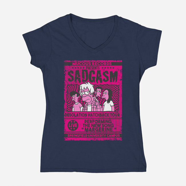 Sadgasm Live-Womens-V-Neck-Tee-SuperEdu