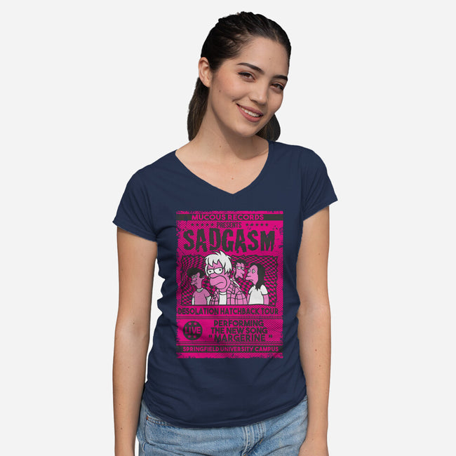 Sadgasm Live-Womens-V-Neck-Tee-SuperEdu