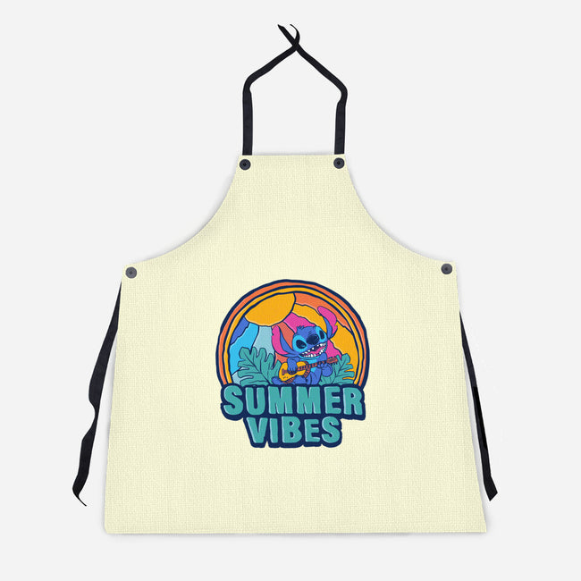 Alien Summer Vibes-Unisex-Kitchen-Apron-spoilerinc