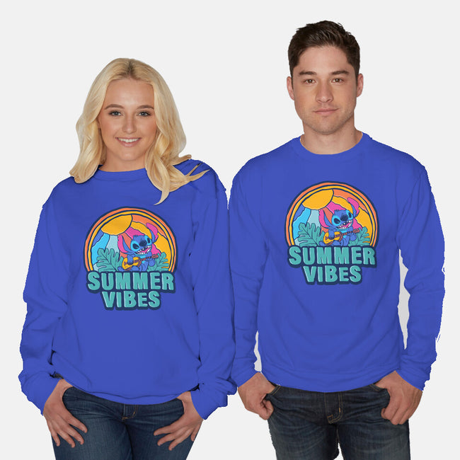 Alien Summer Vibes-Unisex-Crew Neck-Sweatshirt-spoilerinc