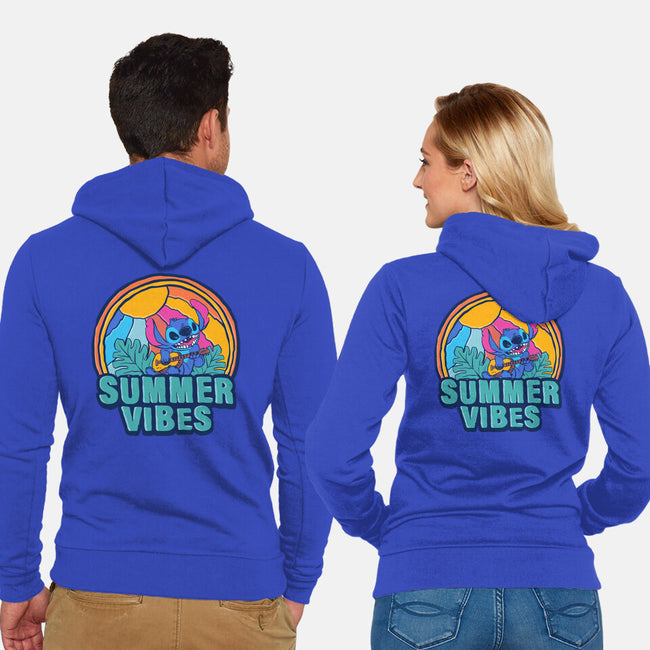 Alien Summer Vibes-Unisex-Zip-Up-Sweatshirt-spoilerinc