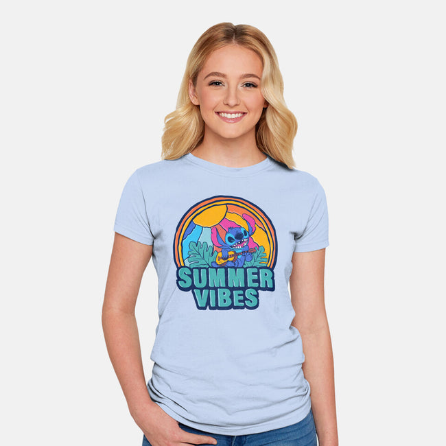 Alien Summer Vibes-Womens-Fitted-Tee-spoilerinc