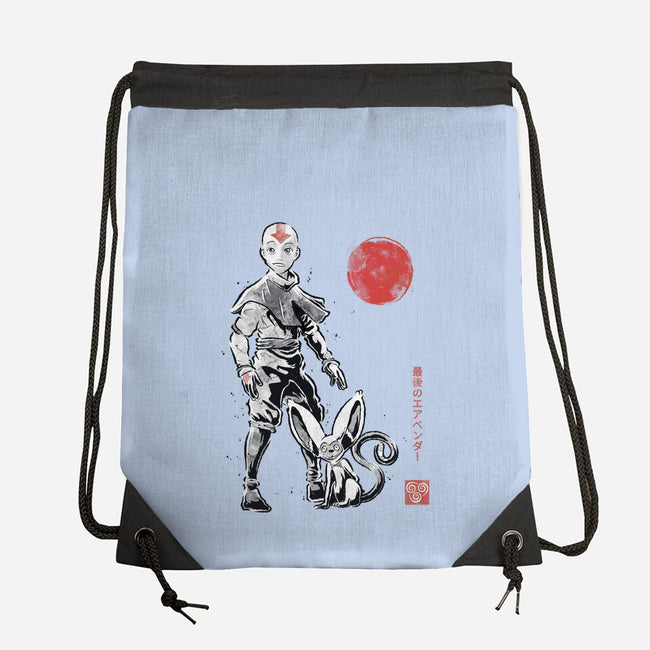 Air Bender Sumi-e-None-Drawstring-Bag-Astrobot Invention