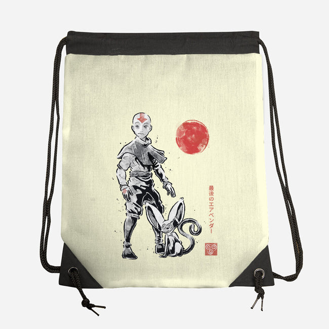 Air Bender Sumi-e-None-Drawstring-Bag-Astrobot Invention