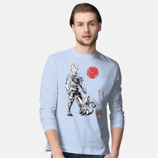 Air Bender Sumi-e-Mens-Long Sleeved-Tee-Astrobot Invention