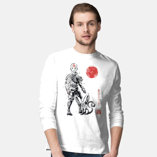 Air Bender Sumi-e-Mens-Long Sleeved-Tee-Astrobot Invention