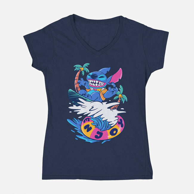 Enjoy Your Wave-Womens-V-Neck-Tee-spoilerinc