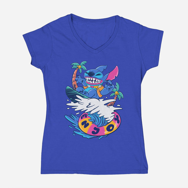 Enjoy Your Wave-Womens-V-Neck-Tee-spoilerinc