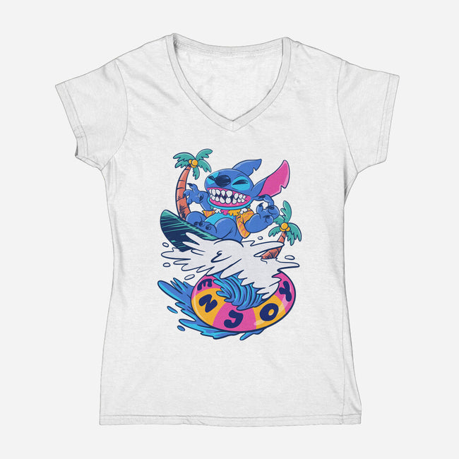 Enjoy Your Wave-Womens-V-Neck-Tee-spoilerinc